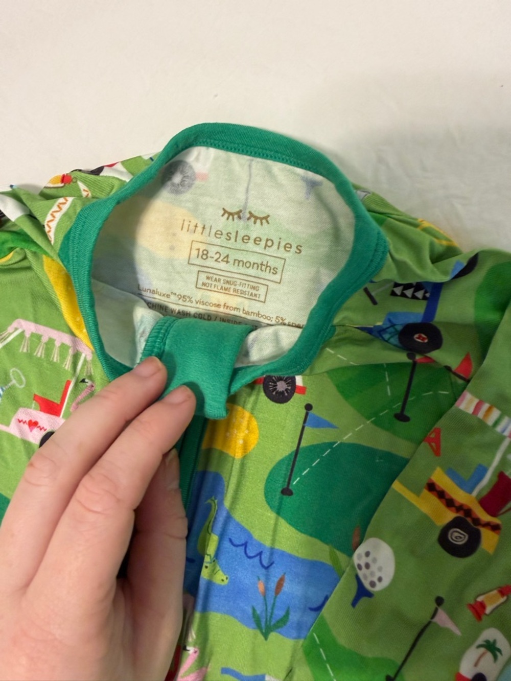 NWT Little Sleepies Fairway Fun Golf Zippy Sz 18-24 M - Picture 2 of 3